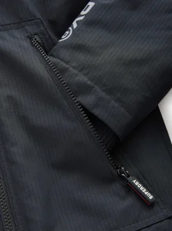 Superdry Black Fleece Lined Ripstop Coat