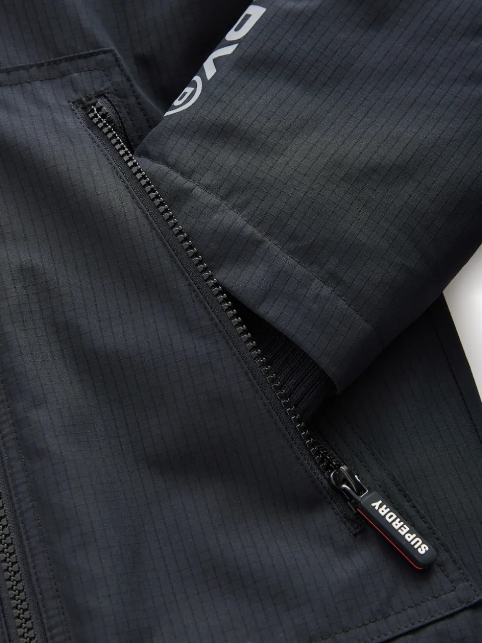 Superdry Black Fleece Lined Ripstop Coat