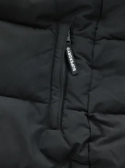 Superdry Black Longline Puffer Coat