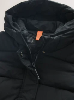 Superdry Black Longline Puffer Coat