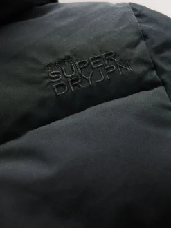 Superdry Black Longline Puffer Coat
