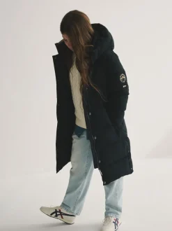 Superdry Black Longline Puffer Coat