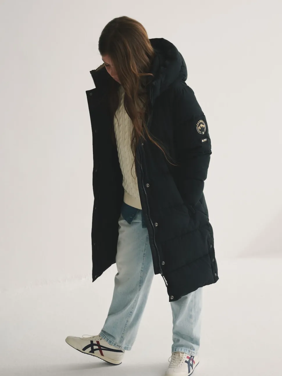 Superdry Black Longline Puffer Coat