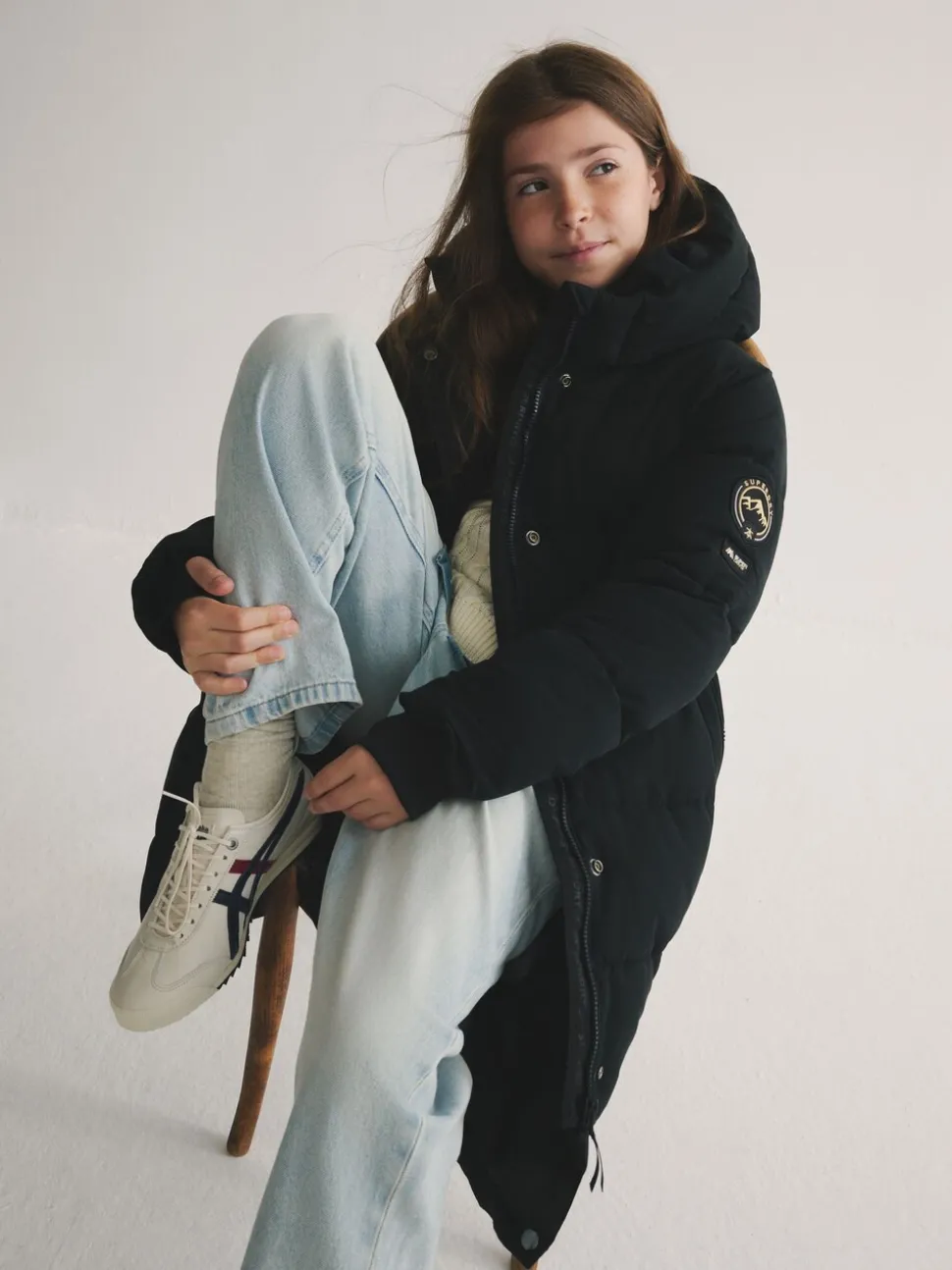 Superdry Black Longline Puffer Coat
