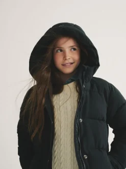 Superdry Black Longline Puffer Coat