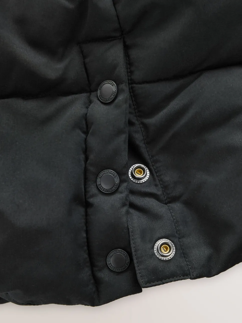 Superdry Black Longline Puffer Coat