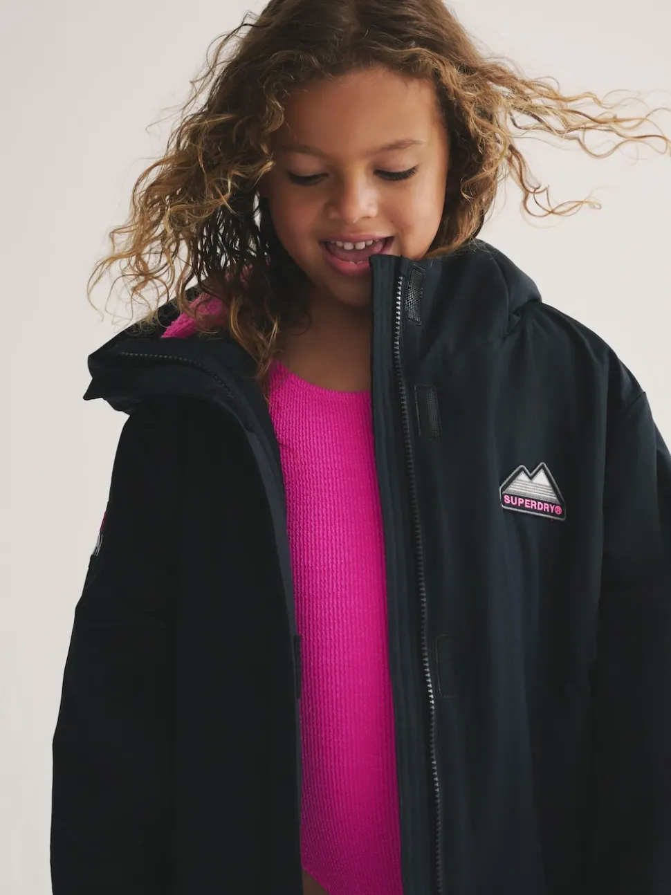 Superdry Black/Pink Changing Robe