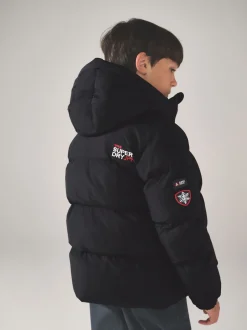 Superdry Black Sports Puffer Coat