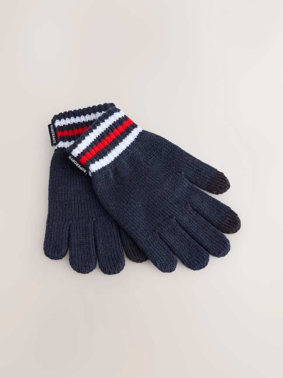 Superdry Blue Pom Hat and Gloves Set