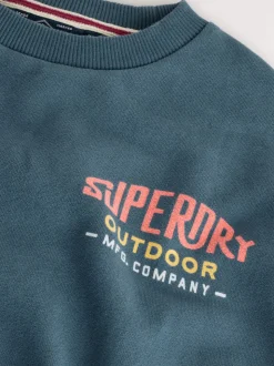 Superdry Blue Red Sweat Top & Shorts Set