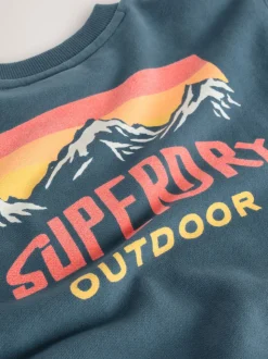 Superdry Blue Red Sweat Top & Shorts Set