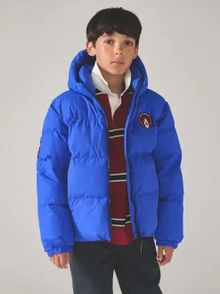 Superdry Blue Sports Puffer Coat