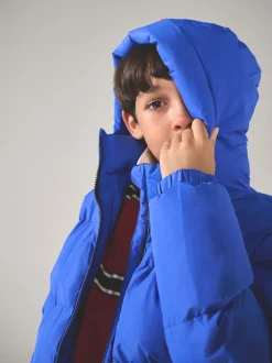Superdry Blue Sports Puffer Coat