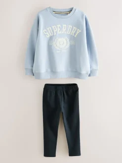 Superdry Blue White Leggings Set