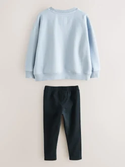 Superdry Blue White Leggings Set