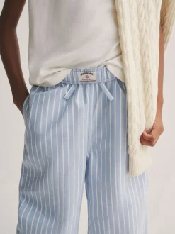 Superdry Blue/White T-Shirt and Stripe Trouser Set