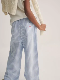Superdry Blue/White T-Shirt and Stripe Trouser Set
