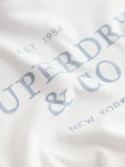 Superdry Blue/White T-Shirt and Stripe Trouser Set