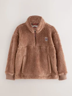 Superdry Brown Quarter Zip Fleece