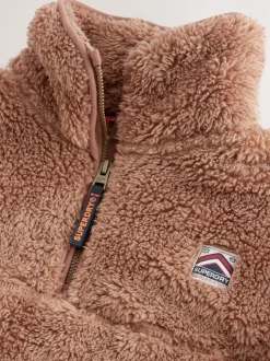 Superdry Brown Quarter Zip Fleece