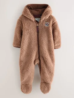 Superdry Brown Teddy Fleece Pramsuit