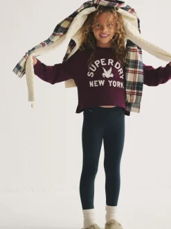 Superdry Burgundy/Navy Leggings Set