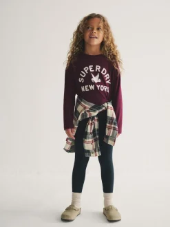 Superdry Burgundy/Navy Leggings Set