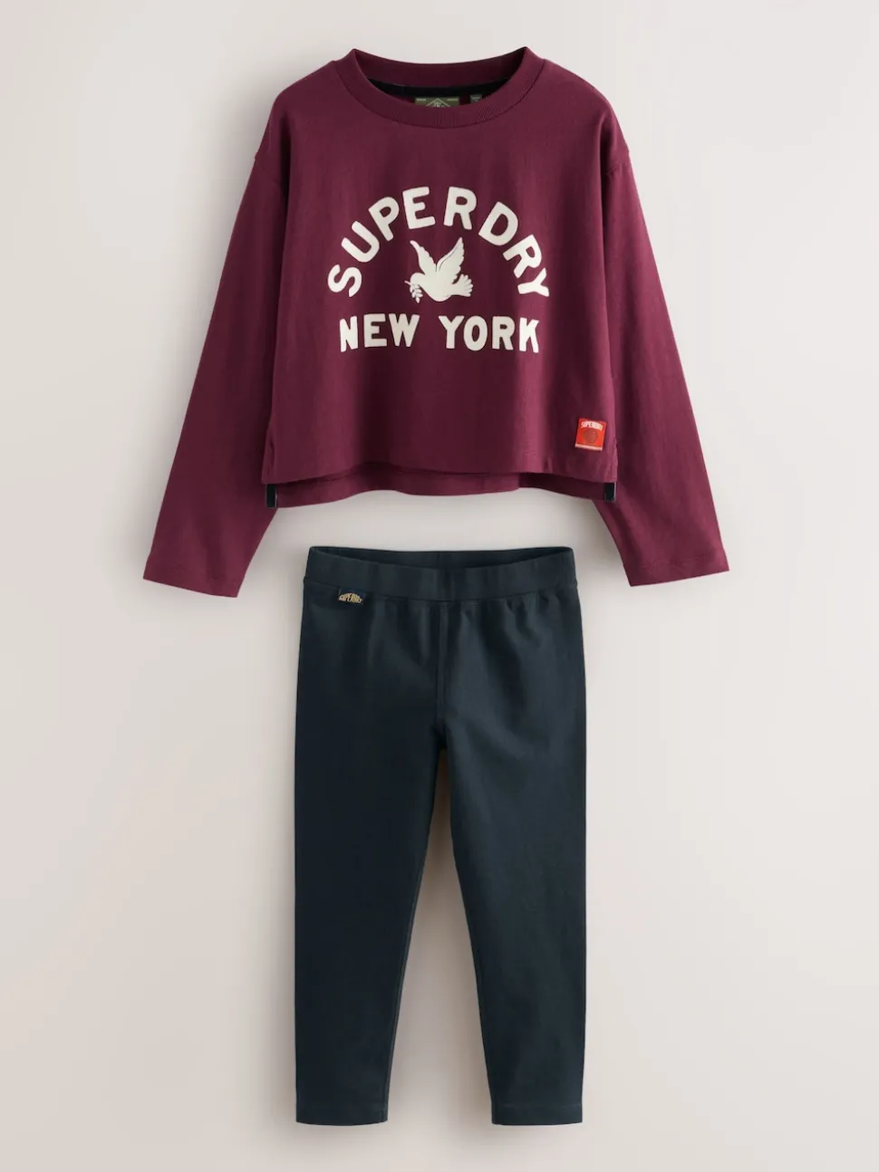 Superdry Burgundy/Navy Leggings Set
