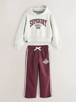 Superdry Burgundy Red Sweat Top & Joggers Set