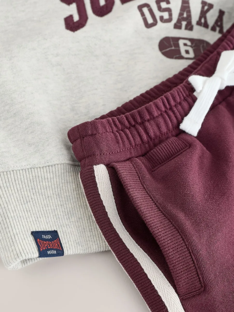 Superdry Burgundy Red Sweat Top & Joggers Set