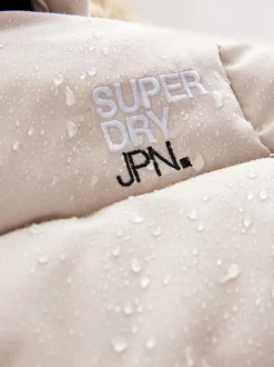 Superdry Cream Everest Longline Puffer Coat