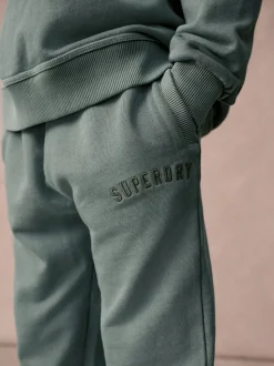 Superdry Dark Green Sweat Top & Shorts Set