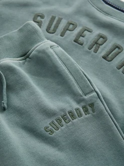 Superdry Dark Green Sweat Top & Shorts Set
