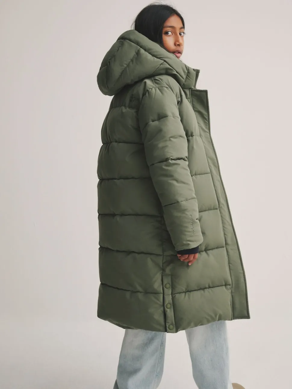 Superdry Green Longline Puffer Coat