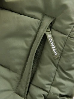 Superdry Green Longline Puffer Coat