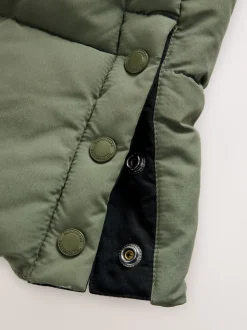 Superdry Green Longline Puffer Coat