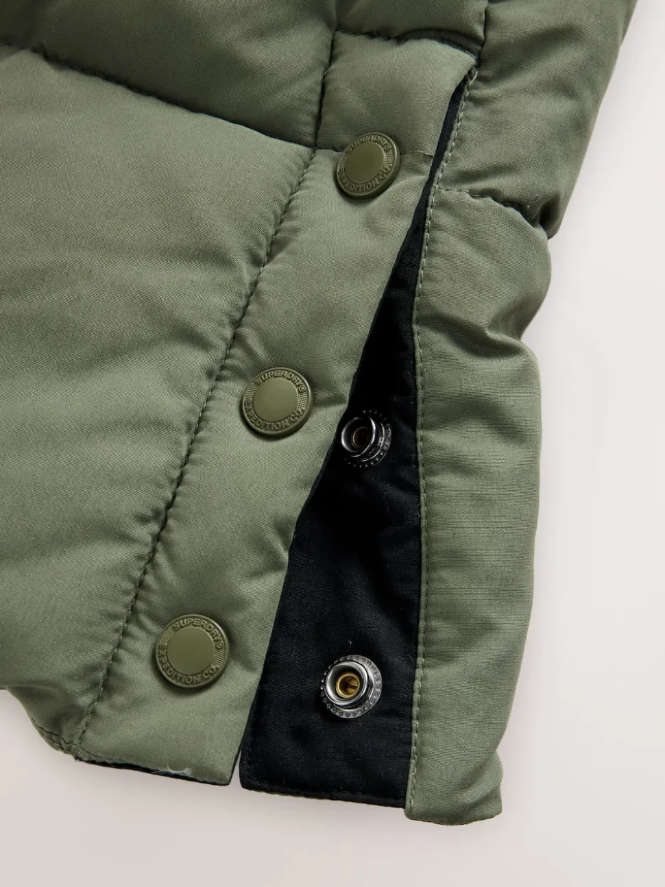 Superdry Green Longline Puffer Coat