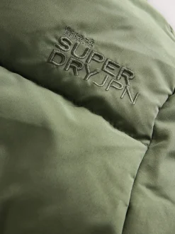 Superdry Green Longline Puffer Coat