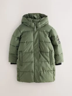 Superdry Green Longline Puffer Coat