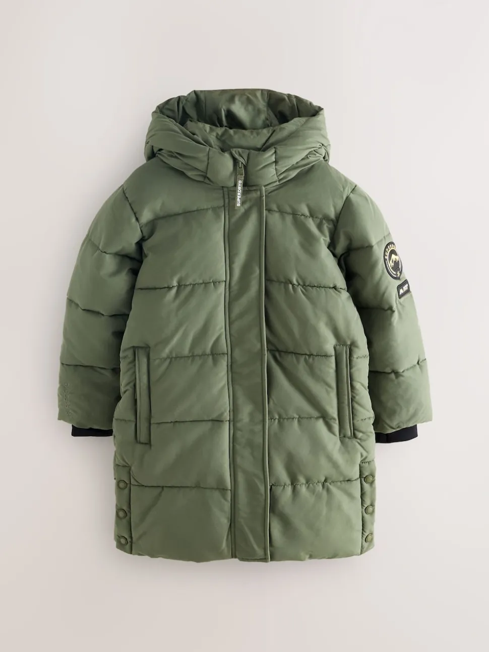 Superdry Green Longline Puffer Coat