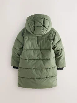 Superdry Green Longline Puffer Coat