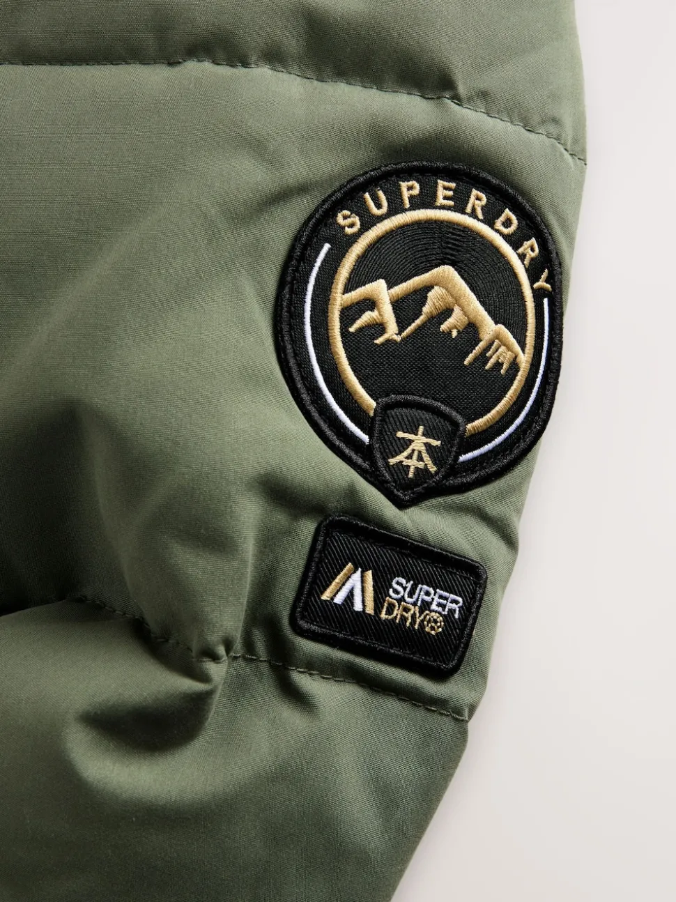 Superdry Green Longline Puffer Coat