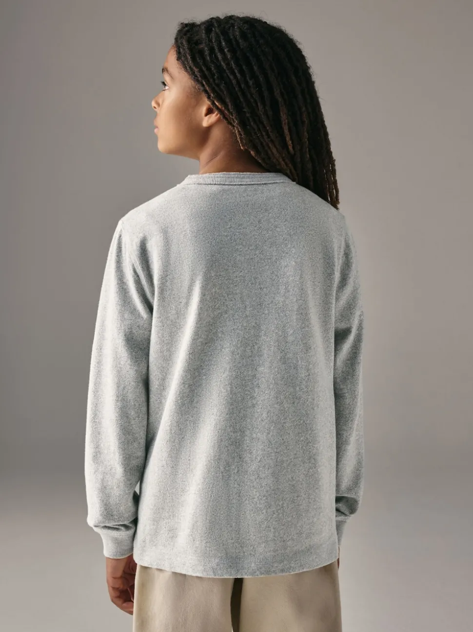 Superdry Grey Long Sleeve Henley T-Shirt
