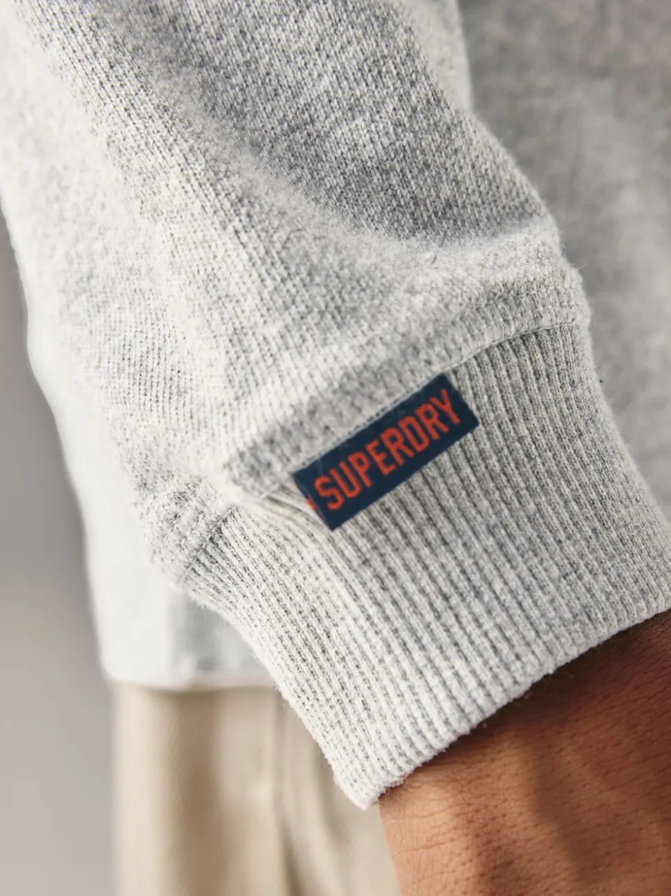 Superdry Grey Long Sleeve Henley T-Shirt