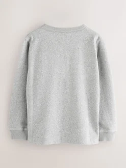 Superdry Grey Long Sleeve Henley T-Shirt