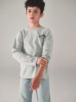 Superdry Grey Long Sleeve T-Shirt