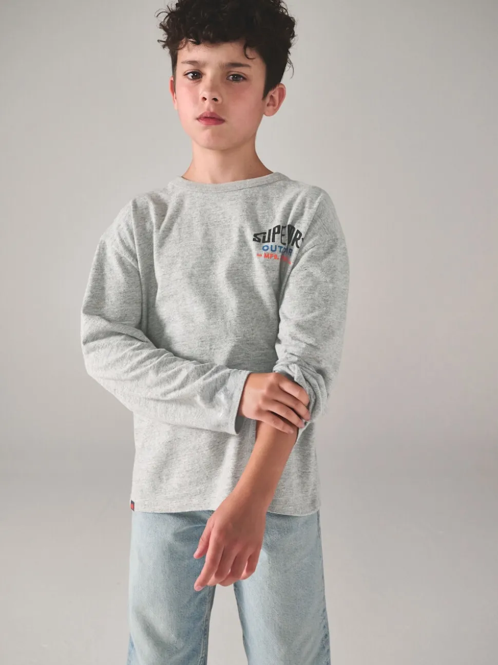 Superdry Grey Long Sleeve T-Shirt