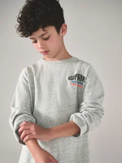 Superdry Grey Long Sleeve T-Shirt