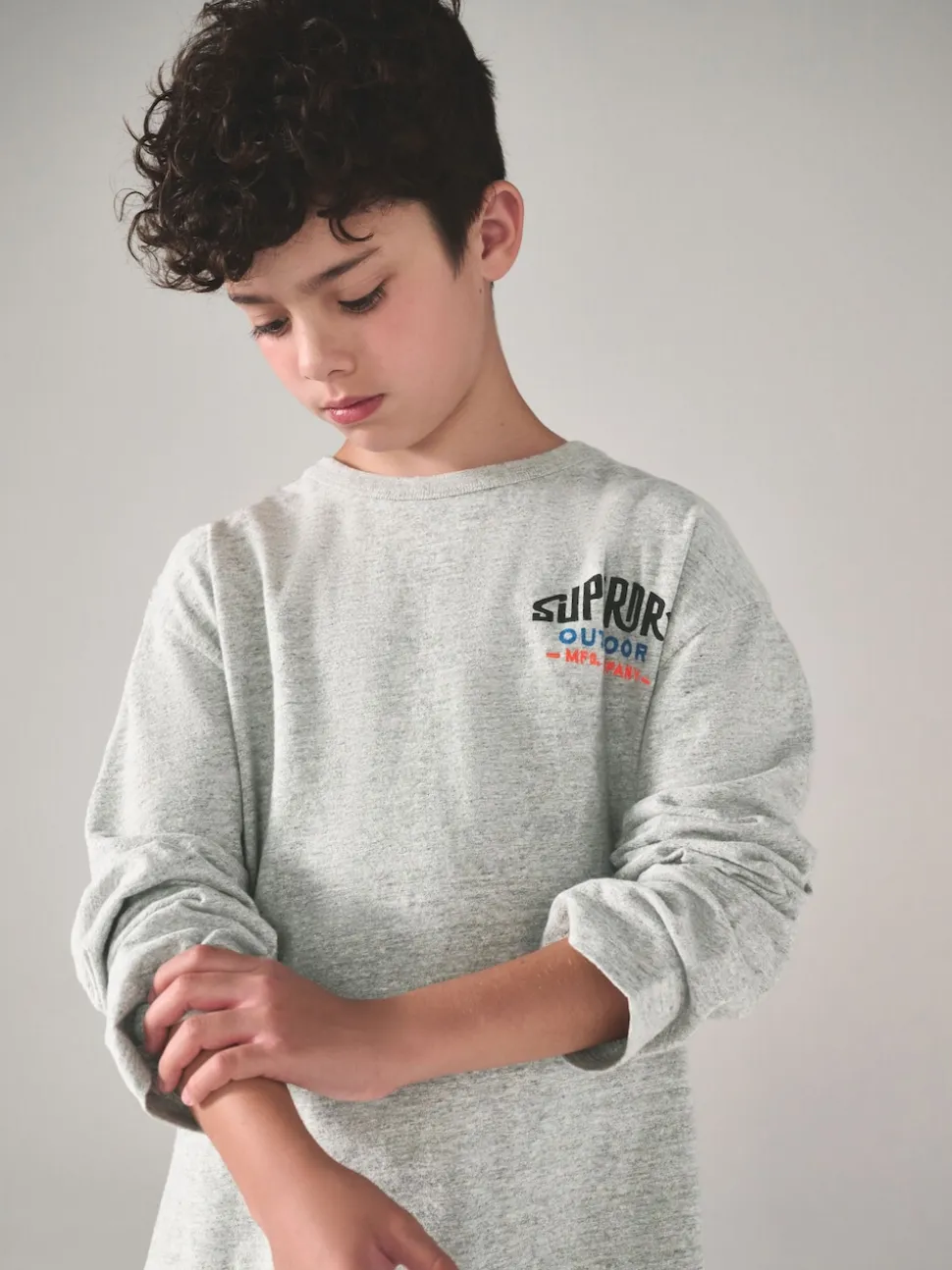 Superdry Grey Long Sleeve T-Shirt