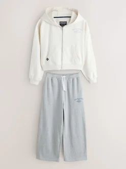 Superdry Grey/White Sweat Top & Joggers Set